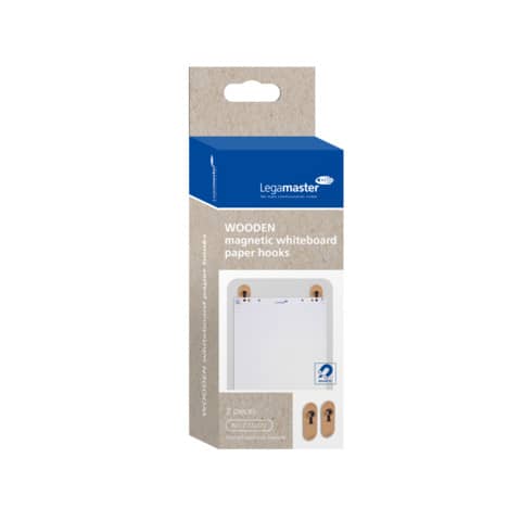 WOODEN Whiteboard-Papierhaken magnetisch 2 Stück