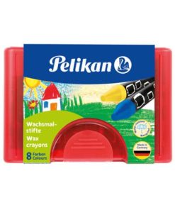 Wachsmalstift 665/8 – 8 Farben sortiert, rund, Box mit 8 Stiften + 1 Schaber