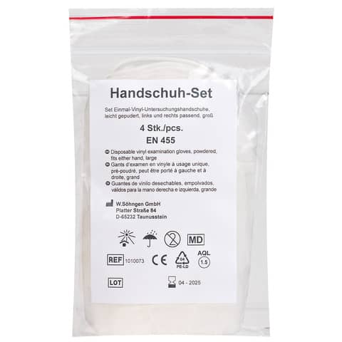 Handschuh-Set Vinyl – groß, 4 Stück