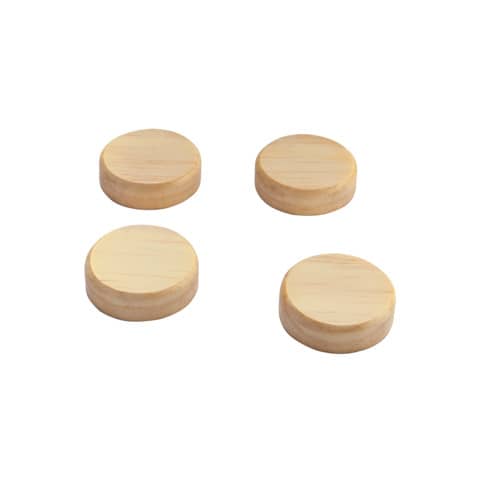 NeoDym-Magnete – rund, Holz, beige, 4 Stück
