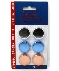Magnet Edelstahl – Ø 30 mm, 6 Stück, kratzfest, sortiert