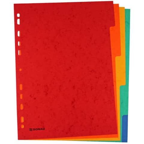 Register – blanko, Karton, A4, 5 Blatt, 5-farbig