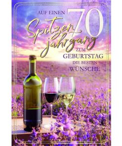 Geburtstagskarte Zahl 70 – inkl. Umschlag