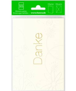 Dankesagungskarte – 5 Stück, geprägt, inkl. Umschlag