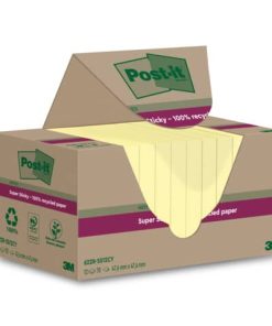 Haftnotiz Super Sticky 100% Recycling Notes – 47,6 x 47,6 mm, gelb, 12x 70 Blatt