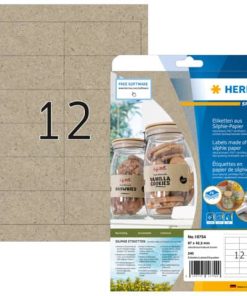 10754 Etiketten Silphie-Papier – A4, 97 x 42,3 mm, naturbraun, permanent, 480 Stück