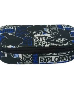 Schüleretui Motiv Explorer – oval klein, 21 x 5,5 x 10,5 cm, 1 Fach, ungefüllt