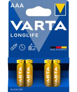 Batterien LONGLIFE – AAA/LR03, 4 Stück, blau/gelb