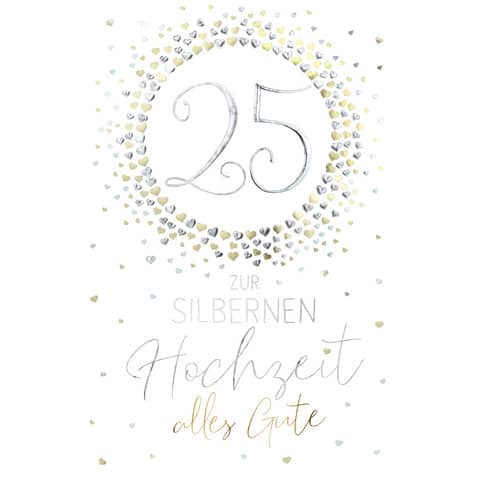 Silberhochzeitskarte geprägt – inkl. Umschlag