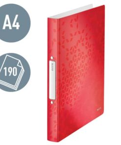 4257 Ringbuch WOW – A4, PP, 2 Ringe, 25 mm, rot