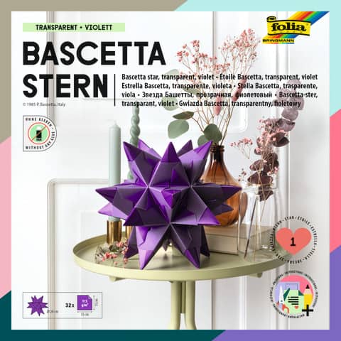 Bascetta Stern – violett, transparent, Ø 20 cm