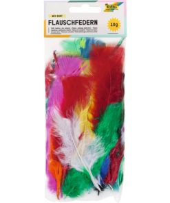 Flauschfedern – 10 g, farbig sortiert