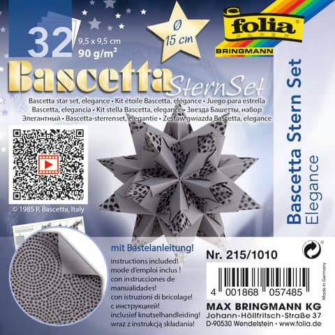 Bascetta Stern – Pearls, anthrazit, Ø 15 cm