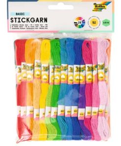 Bastelset Stickgarn – 52 Docken à 8 m, 26 Farben sortiert