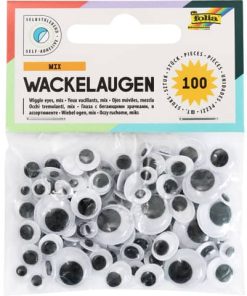 Wackelaugen – 6 Größen sortiert, selbstklebend, 100 Stück
