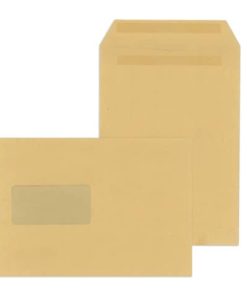 Versandtaschen Recycling – C5, mit Fenster, selbstklebend, 90 g/qm, braun, 500 Stück