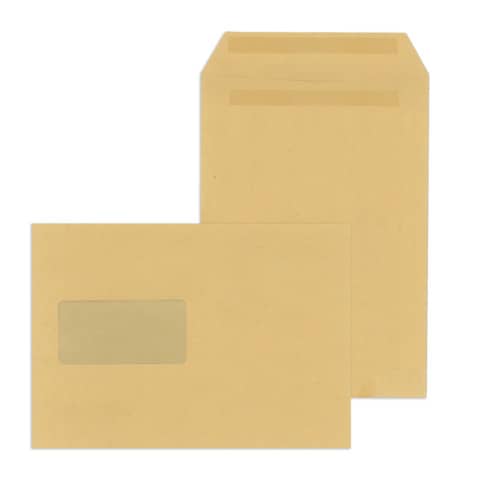 Versandtaschen Recycling – C5, mit Fenster, selbstklebend, 90 g/qm, braun, 500 Stück