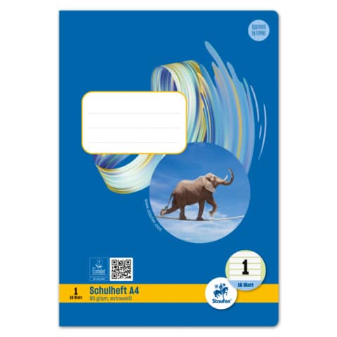 Heft LIN1 – A4 16 Blatt 80g/qm 5/5/5mm liniert farbig