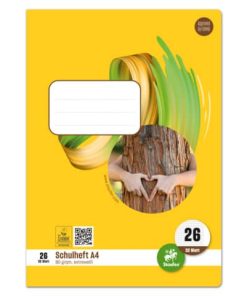 Heft LIN28 – A4 32 Blatt 80g/qm  5 mm kariert mit Rand