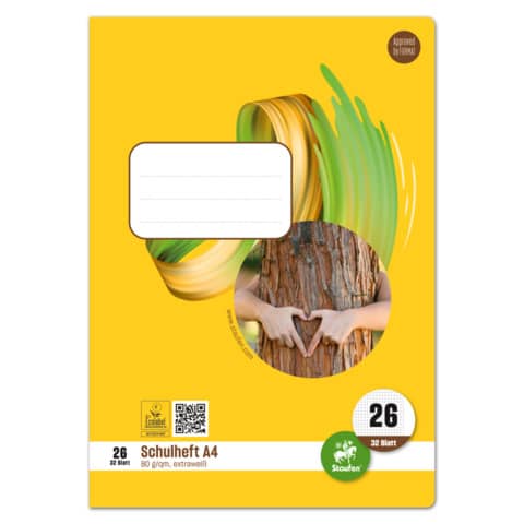 Heft LIN28 – A4 32 Blatt 80g/qm 5 mm kariert mit Rand