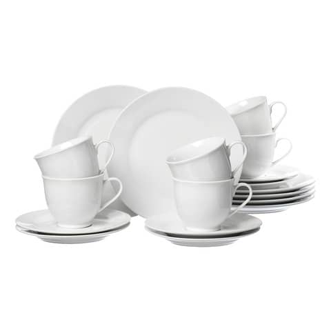 Kaffeeservice Bianco – 18-tlg., Porzellan, weiß