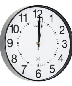 Wanduhr WAVE – Ø 30 cm, Funkwanduhr, schwarz