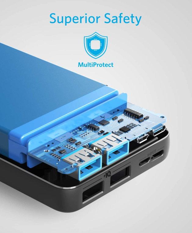 Powerbank Anker PowerCore Essential, 20000mAh externer Akku mit PowerIQ Technologie und USB-C Eingang, enorme Energiedichte, kompatibel mit iPhone, Samsung, Huawei, iPad und mehr – Bild 5