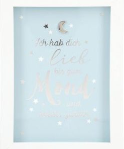 Bilderrahmen mit Spruch 1,9x9x12cm Ich hab dich lieb bis zum Mond…