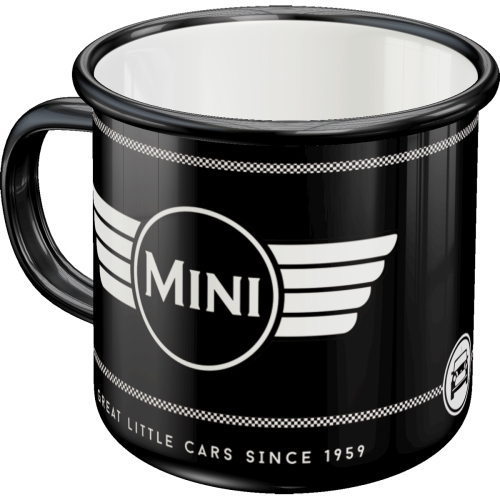 Emaille-Becher Mini Logo Black