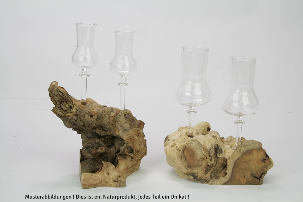 Holzwurzel mit 2 Stamperl