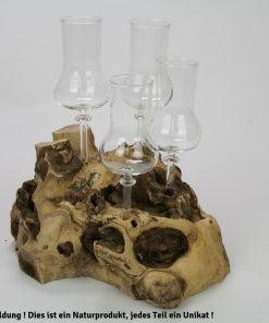 Holzwurzel mit 4 Stamperl