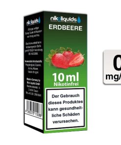 Nikoliquids E-Liquid Erdbeere 10ml 0mg Nikotin nikotinfrei