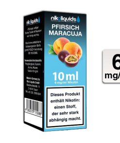 Nikoliquids E-Liquid Pfirsich Maracuja 10ml 6mg Nikotin