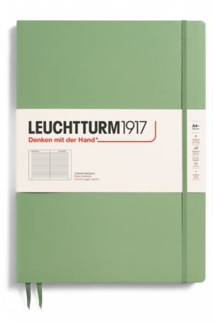 Notizbuch Master Slim (A4+) Hardcover 123 nummerierte Seiten, Salbei, Liniert