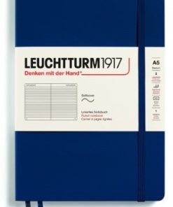 Notizbuch Medium (A5) Softcover 123 nummerierte Seiten, Marine, Liniert