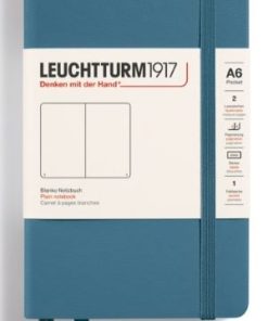 Notizbuch Pocket (A6) Hardcover 187 nummerierte Seiten,Stone Blue,Blanko