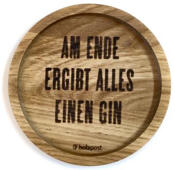 Untersetzer aus Eiche „Ende“ graviert & geölt D 11,2cm