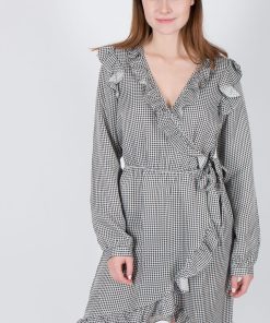 DESIGNERS REMIX 14853 Jael Ruffle Dress black white check