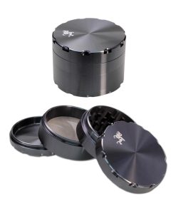 Black Leaf Aluminium Grinder 4-tlg. mit Anti-Haft-Zähnen (62mm)