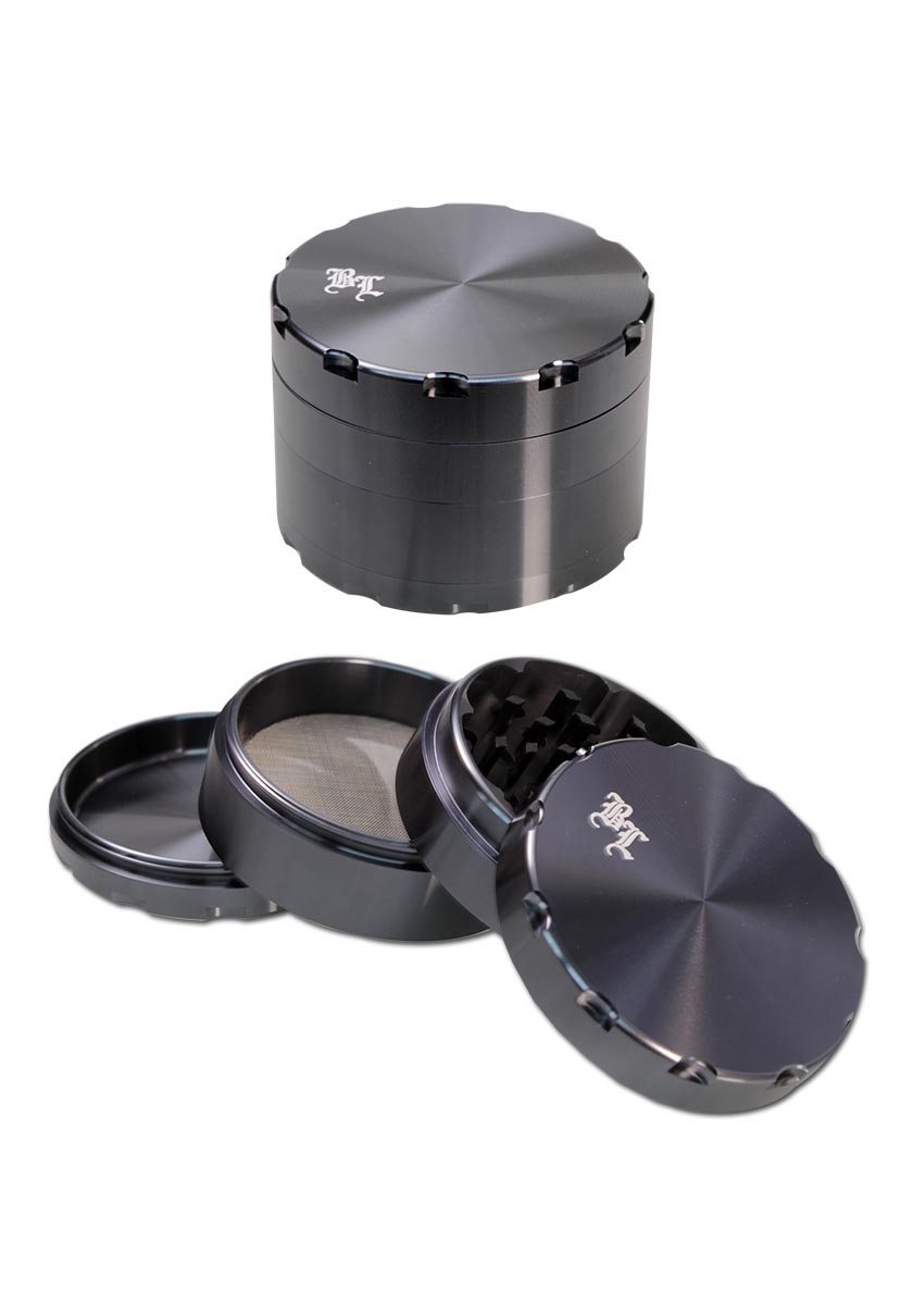 Black Leaf Aluminium Grinder 4-tlg. mit Anti-Haft-Zähnen (62mm)