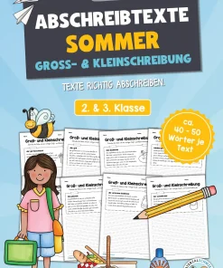 Abschreibtexte Sommer: Groß- und Kleinschreibung [Digital]