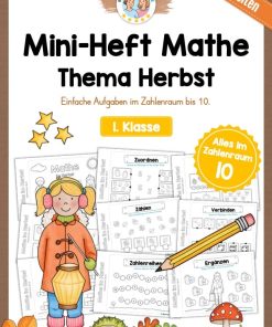21 Seiten: Mathe Herbst-Heftchen (Zahlenraum bis 10) [Digital]
