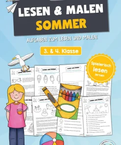 15 Arbeitsblätter zum Lesen & Malen im Sommer [Digital]