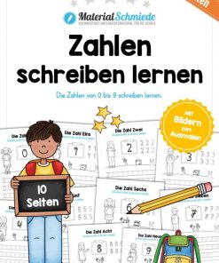 Zahlen 0-9 schreiben lernen (10 Arbeitsblätter) [Digital]