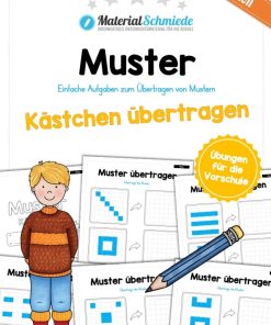 Muster übertragen: Kästchen (5 Arbeitsblätter) [Digital]